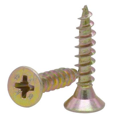 Buy Double Countersunk Chipboard Screws Yellow Flat Head Chipboard Screw online manufacture