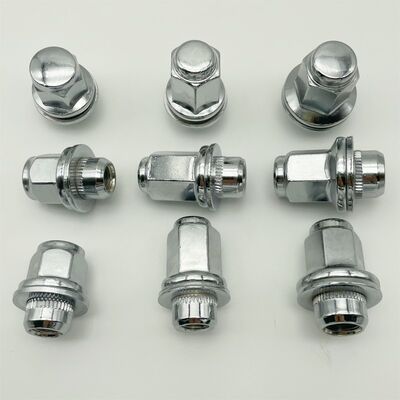 comprar Porcas de cubo de roda flangeadas hexagonais cromadas para peças automotivas Fabricação em linha