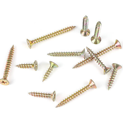 kupować DIN7505 Wysokiej Precyzji Stalowe Żółte Zynkowane Phillips Countersunk Chipboard Screws produkcja online