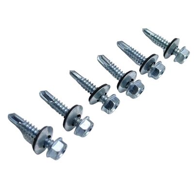 acheter Vis autoperceuses à tête hexagonale bombée en acier au carbone zingué avec rondelles EPDM fabrication en ligne
