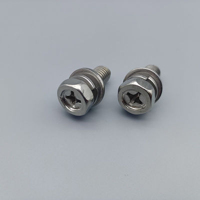 Durable Cross Hex Head Machine Bolt With Washer Assemblies