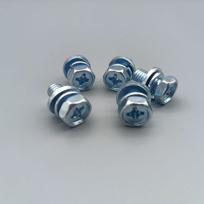 Zinc Coated Phillips Hex Head Screw with Spring/Flat Washer Kit
