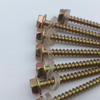 High Strength Grade 8.8 Hex Head Washered Slotted Tail Wood Screws 