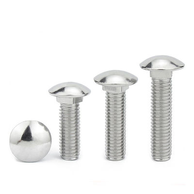 Round Head Square Neck Bolt Full Thread Flat End 304 Ss