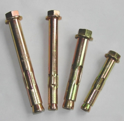 Corrosion-Resistant Color Zinc Plated Carbon Steel Anchor Bolts with Hex Flange Nuts