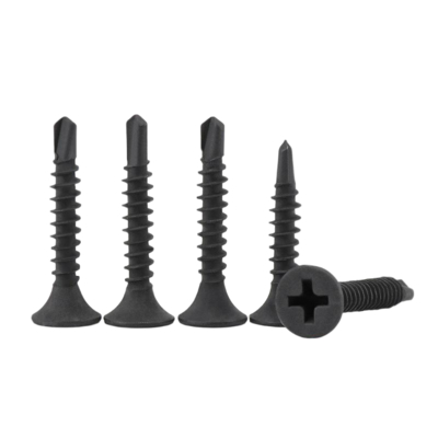 Carbon Steel Self-Drilling Black Bugle Head Screws with Cross Drive