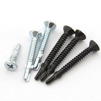 Carbon Steel Plated With Blue Zinc Cross Countersunk Head Clip Self Drilling Screw